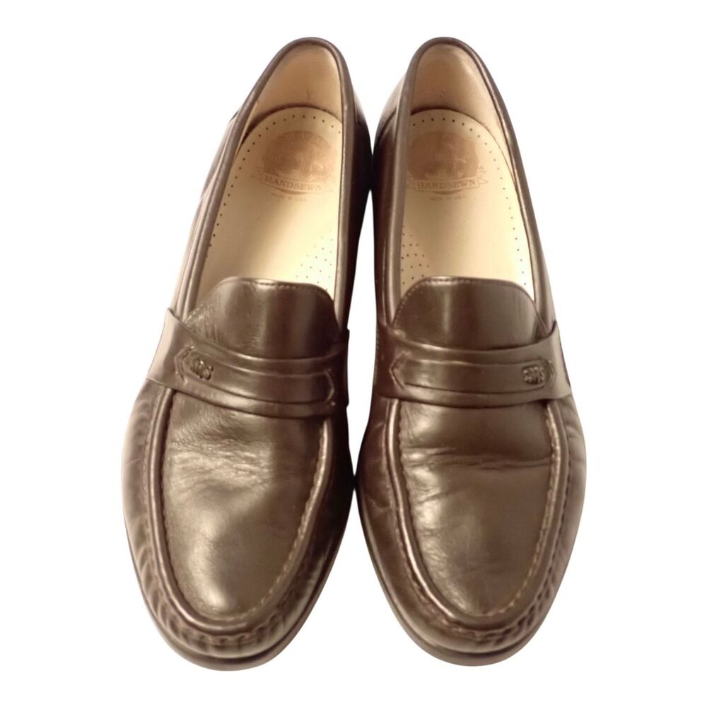 SAS Ace Shoes 136779 Mens 8 Narrow Brown Slip On Moc Penny Loafer Handsewn